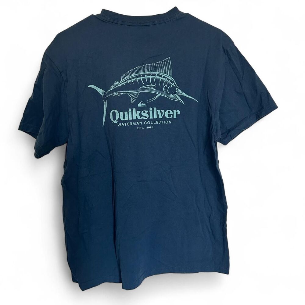 Quiksilver Men's Blue and Navy T-shirt - Picture 4 of 4